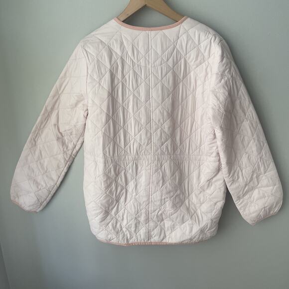 Free Assembly Women's Quilted‎ Cinched Waist Liner Jacket Mauve Chalk Size Med - Picture 13 of 16